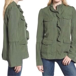 Hinge Seattle woman’s green utility jacket size  M
